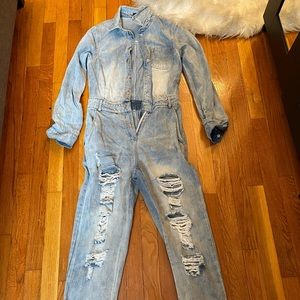 Fashion nova denim jumpsuit